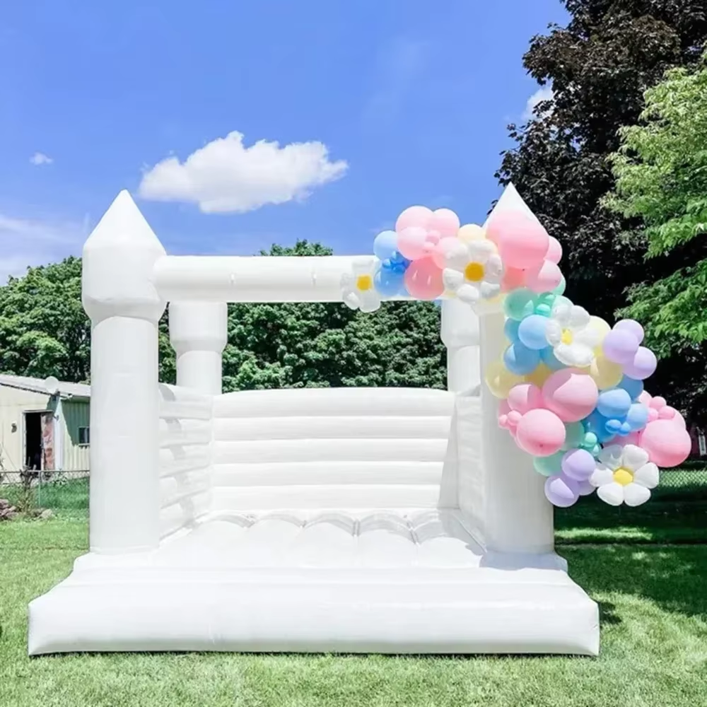 Kids Toys House - White Inflatable Bounce House Jumper Bouncy