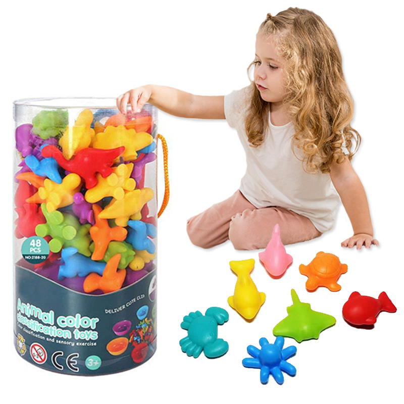 Kids Toys 2 Year Old - Kid Montessori Toys Rainbow Matching Game