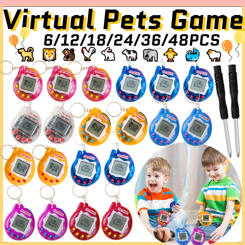 Toys For Kids Video - 6-48PCS Virtual Pet Keychain Digital Pet