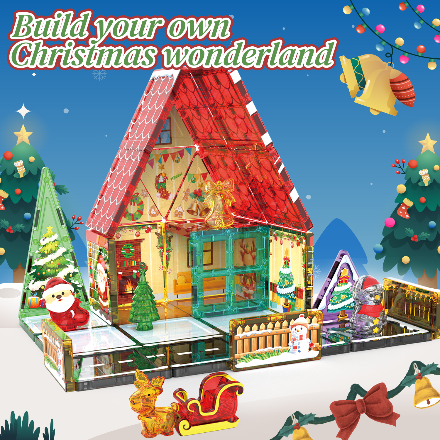 Kids Toys Christmas 2025 - 2025 Christmas Colorful Window Magnetic Tile