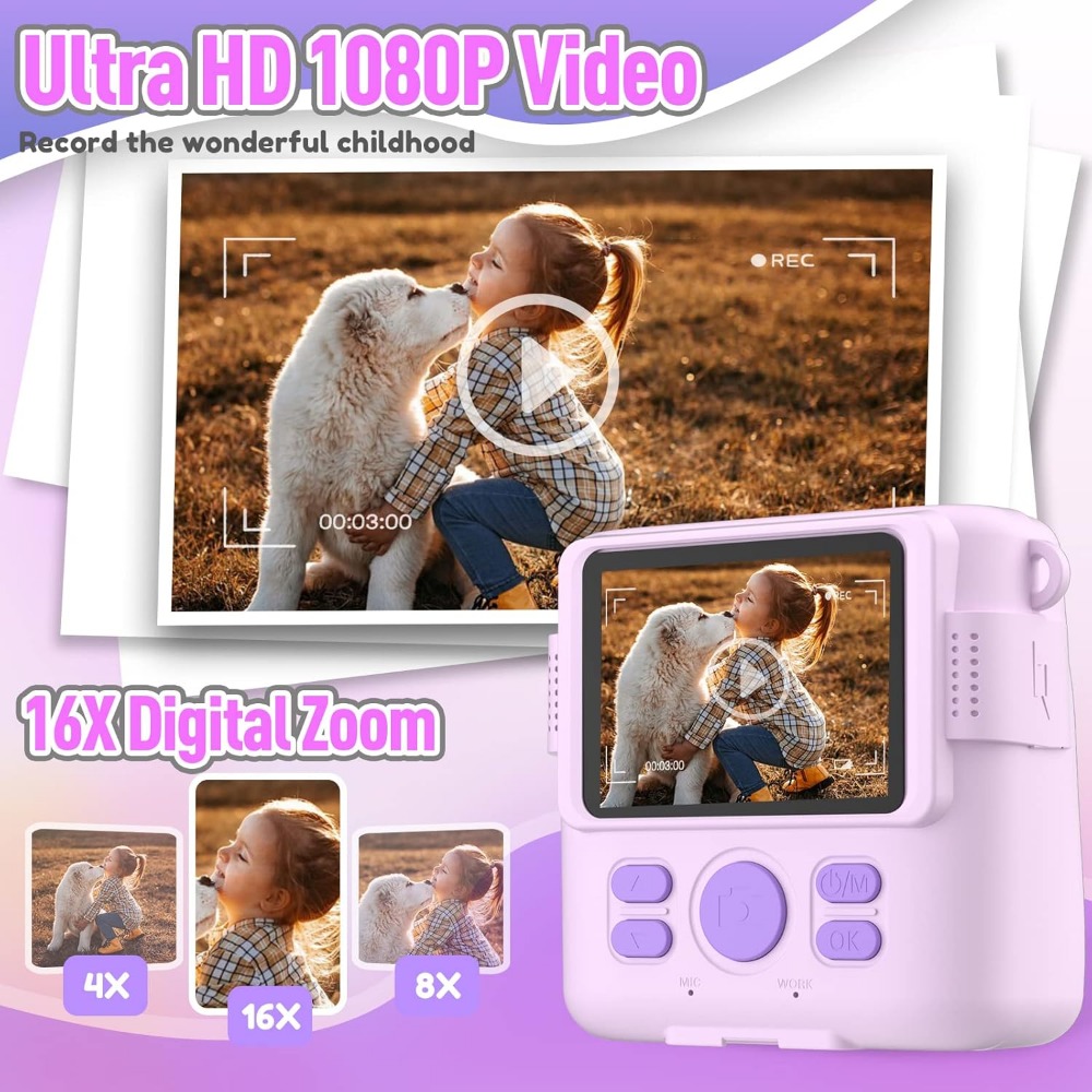Instant Print Camera for Kids, - Toys For Kids Video review and price