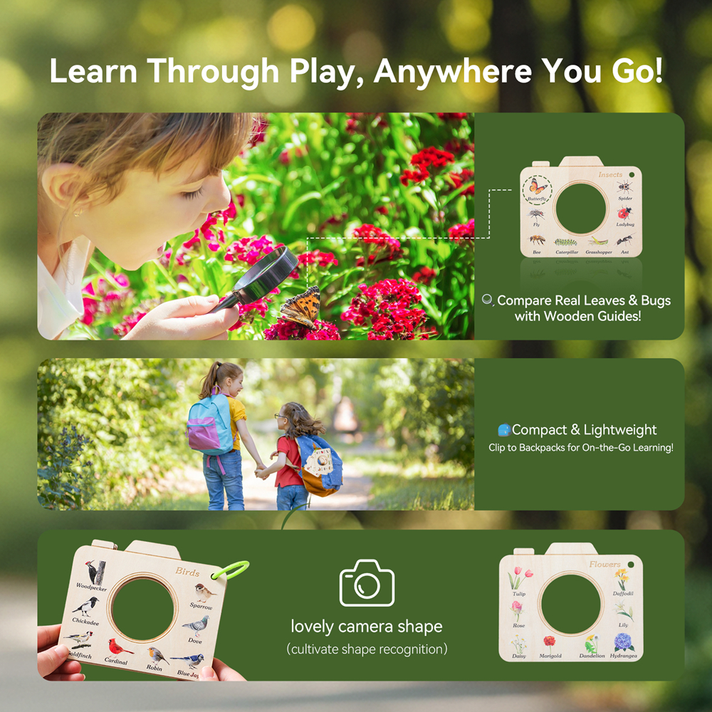 Wooden Camera Shape Nature Cog - Kids Toys Learning review and price