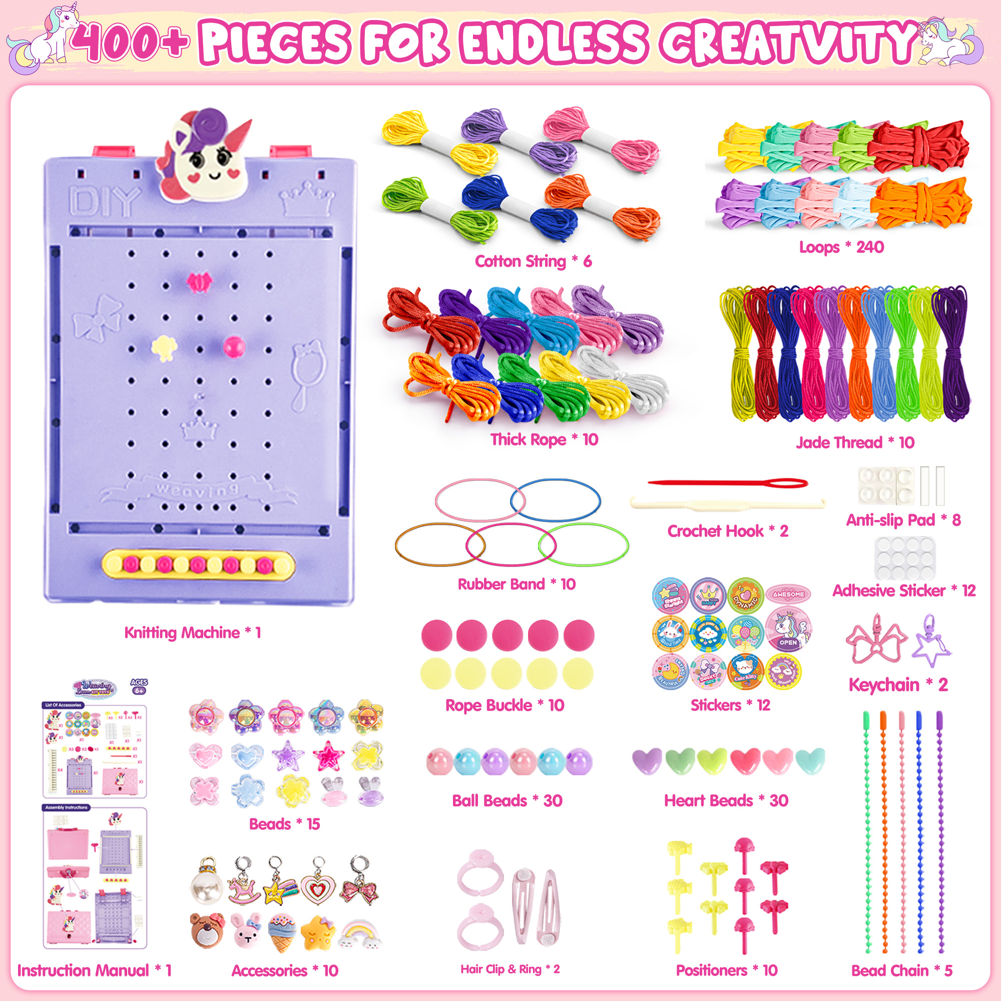2 in 1 400 Pcs Friendship Brac - Kids Toys 2 Year Old review and price